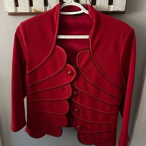 Red suit jacket